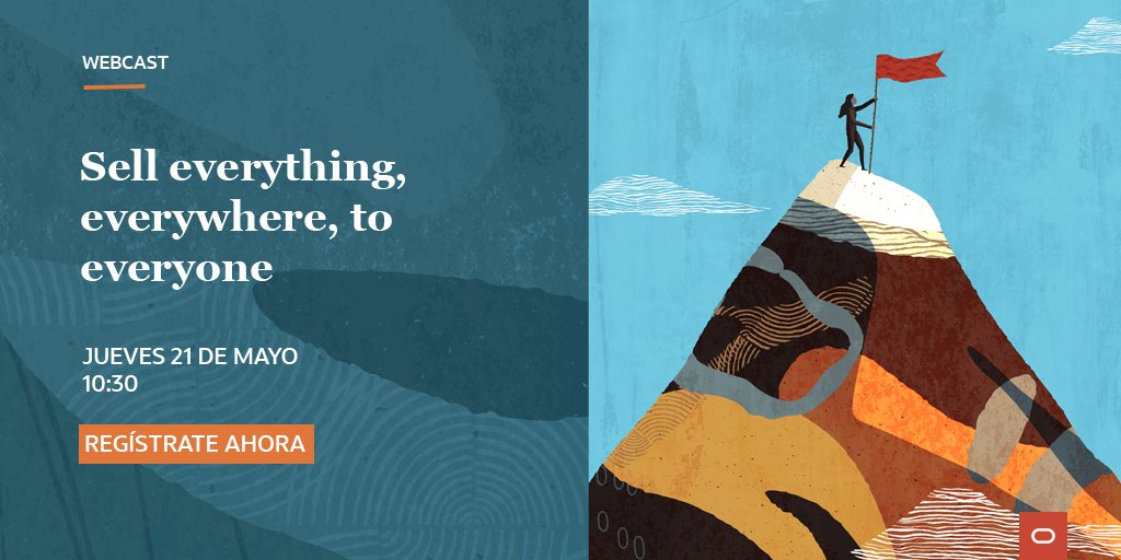 rodriguezhernan's tweet image. Si buscas una solución unificada de #CX CX para conseguir experiencias de compra innolvidables, en media hora comenzará el #Oraclewebcastsp &quot;Sell everything, everywhere, to everyone&quot;. 
#eCommerce
Aún puedes apuntarte 👉 is.gd/TqTBpX