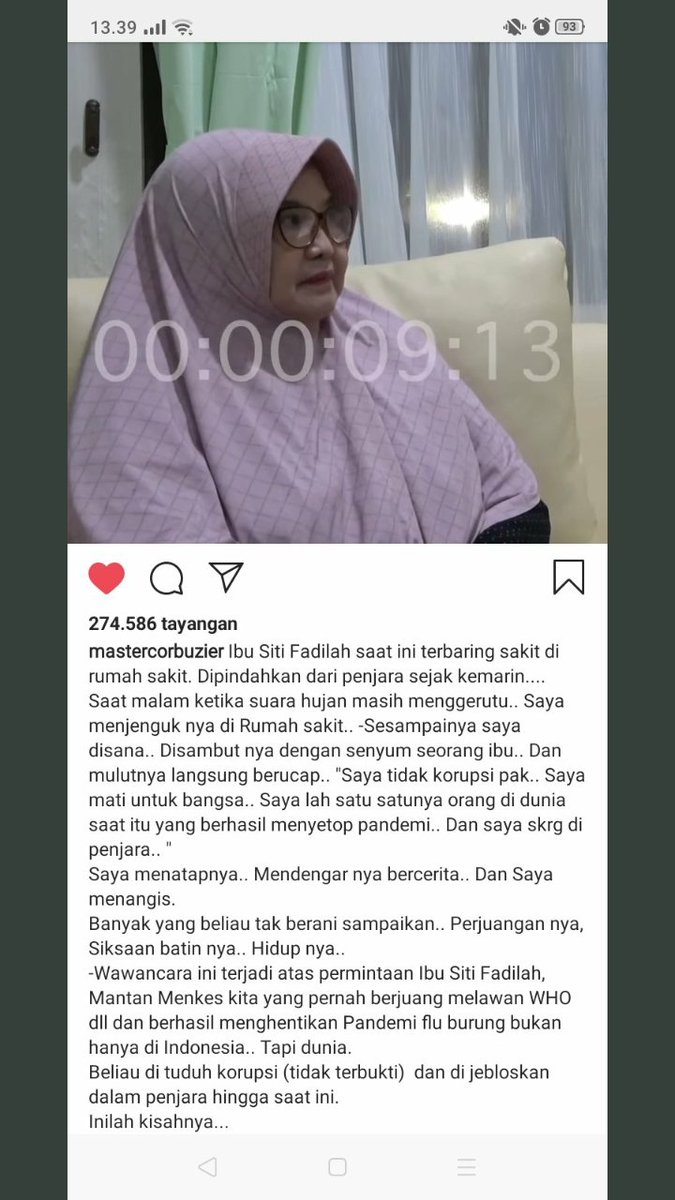 hirakasilke's tweet image. Sejak awal kasusnya di pengadilan tampak janggal dan saya yakin beliau BERSIH. Kesalahan Bu Siti Fadilah adalah dia berani melawan WHO dan mengusik Namru (AS) di Indonesia yg ditengarai bawa misi terselubung. Dia jadi korban politik global yg keji di negeri yg ingin ia lindungi.