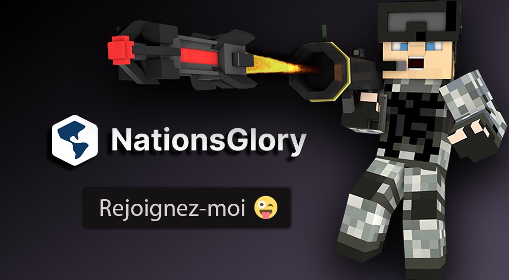 Je viens de recevoir x10 lootboxs en m'inscrivant sur le serveur @NationsGlory 🌍 Rejoignez-moi 😘 #NationsGlory #Minecraft 🔗 nationsglory.fr/from/jeremy974