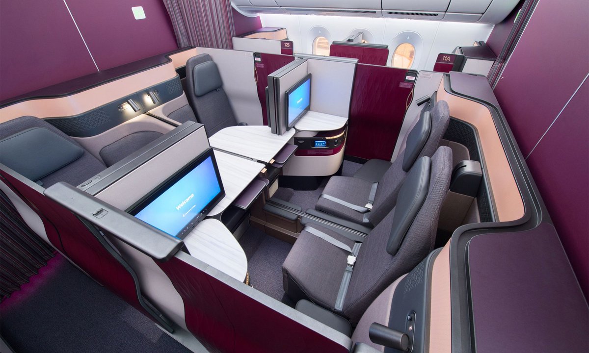 tapiscorp's tweet image. Amazing use of our Ultraleather 9 series onboard @qatarairways on their 777-300 with great quilted effect to create a lovely warm interior. Thanks to @thenonstopdan for sharing his awesome video. Find us both on youtube #Tapis #9series #verticalsurface