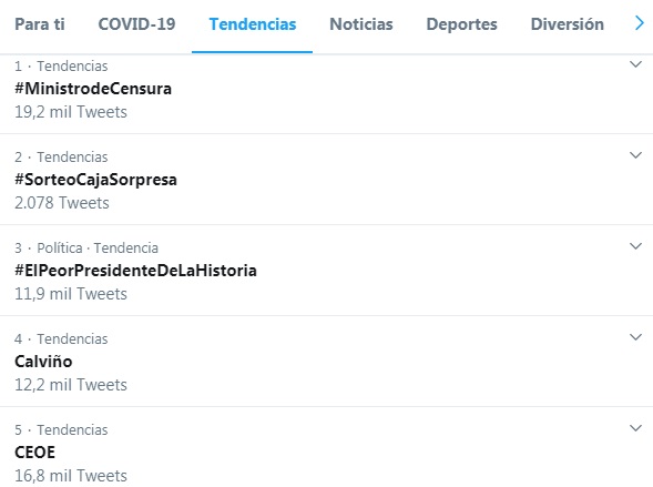 🛑 La cultura no se censura 🛑

Tras la solicitud de dimisión de <a href="/jmrdezuribes/">José Manuel Rodríguez Uribes</a> como ministro de <a href="/culturagob/">Ministerio de Cultura</a>, miles de personas alzan la voz exigiendo un trato acorde a la tauromaquia.

➡️ El hashtag #MinistroDeCensura es tendencia a nivel mundial y la primera en @TwitterEspana