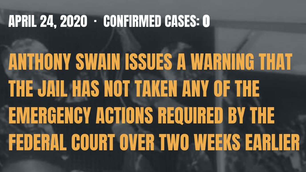 Yet still Anthony spoke up. Filed SECOND declaration: “The soap bottle has a dispenser you have to press. It's sitting on the officer's desk. Everyone in the cell uses it. Never been cleaned. Still don't have access to any kind of detergent to clean high-touch areas of our cell."