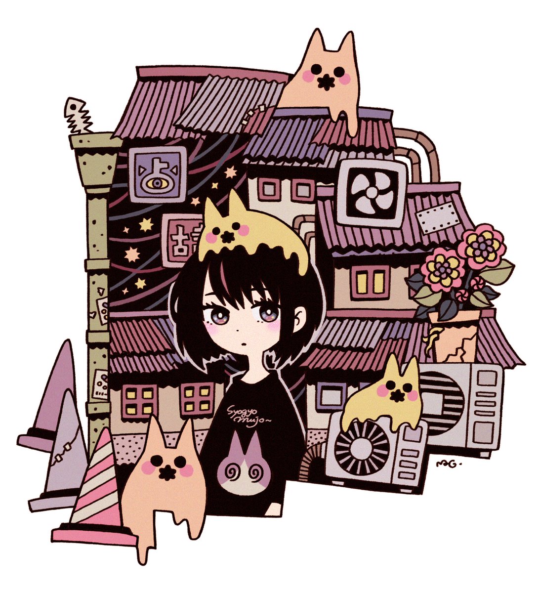 「あの路地裏 」|北極まぐのイラスト