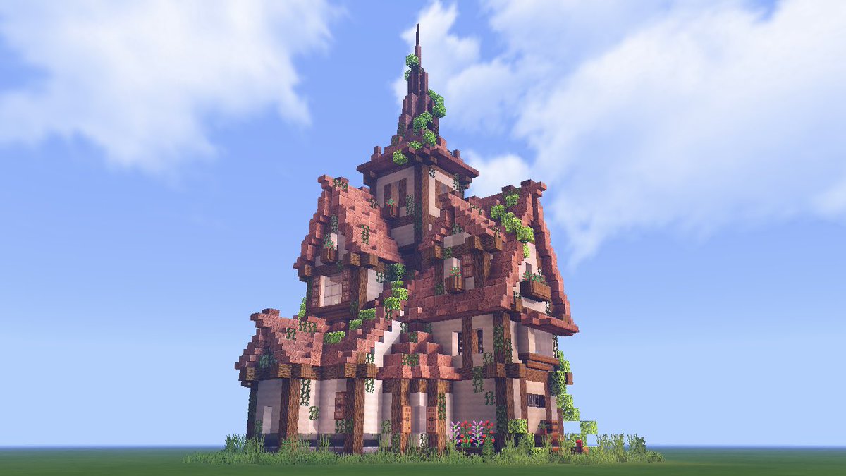 猫のみんと バニラでファンタジーな民家 マイクラ マイクラ建築 マイクラpe Minecraft Minecraft建築 バニラ建築学部