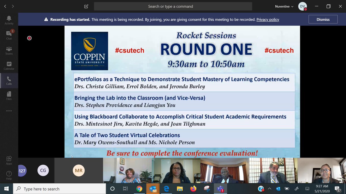 DanVenedam's tweet image. "Technology is technology...without anyone using it, it really doesn't matter." Dr. Rolande MurrayOperations

"Neither snow, nor rain.....nor COVID-19 will stop Coppin in its mission" @aelhaggan

@CoppinStateUniv Dr. Habtu Braha #IT in Teaching &amp;amp; Learning Conference #CSUtech