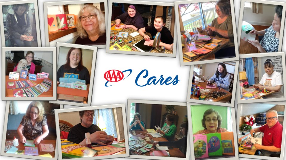 AAACentralPenn's tweet photo. Thank you to AAA staff members that continue to serve AAA Cares from home. Our staff has made over 10,000 homemade cards for Caitlin’s Smiles’ Coping Kits to be delivered to children in local hospitals. Learn how you can make cards from home: https://t.co/Q2DStev3Wj #AAAGivesBack https://t.co/KNhZcQrs8X