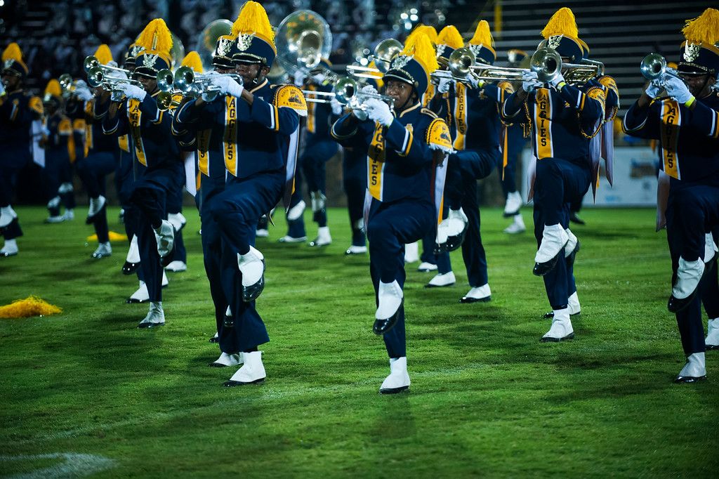 NationalBOTB's tweet photo. It's a #TBT with North Carolina A&amp;T's Blue &amp; Gold Marching Machine. 

#HBCUBands #HBCULove #HBCUCulture #SupportingsBlackColleges #NBOTB #QCBOTB #HBCUsBandTogether #NationalBattleoftheBands #AggiePride #NCAT https://t.co/lUwkl6dIgz