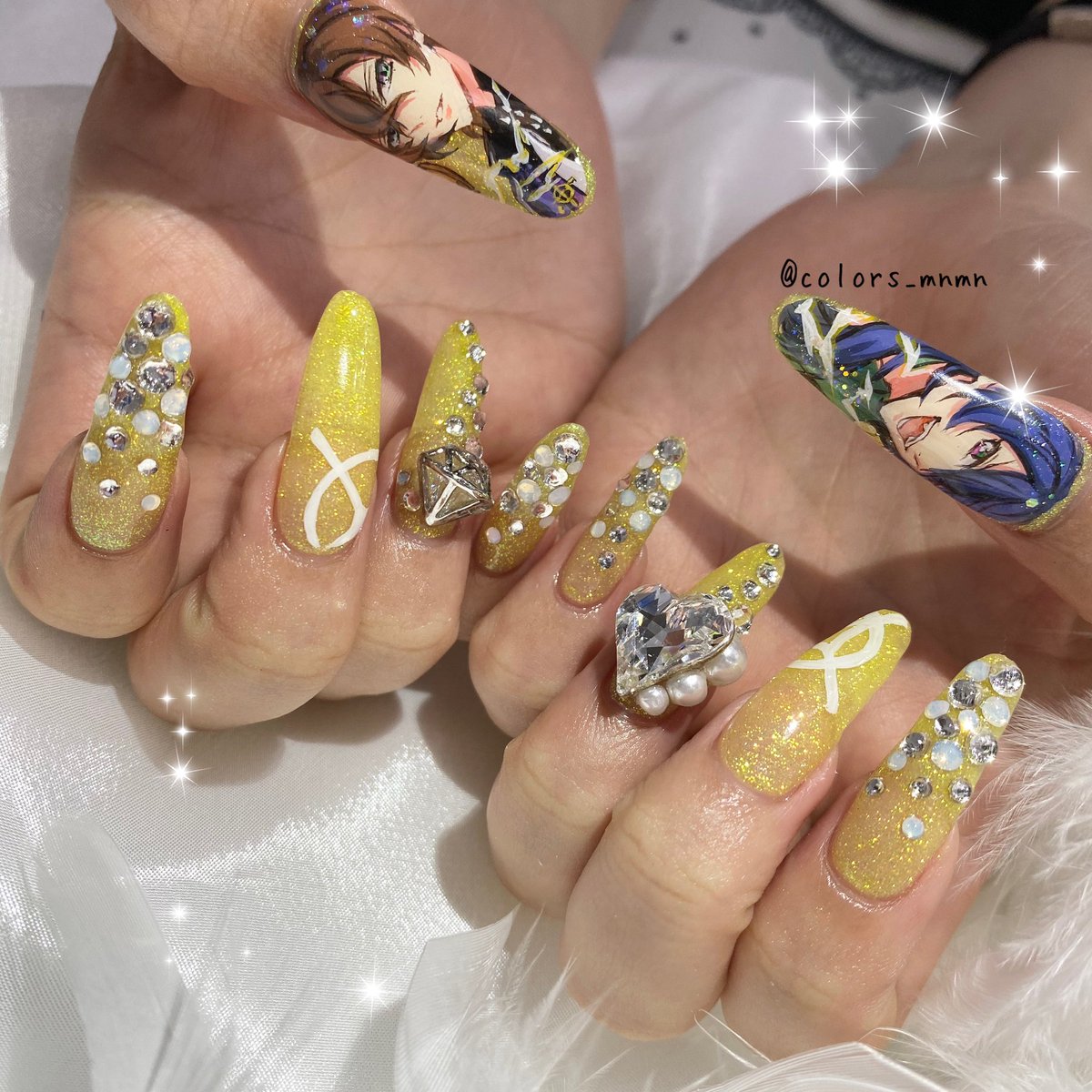 お客様オーダー ヒプマイ 有栖川帝銃 夢野幻太郎 痛ネイル💛 #痛ネイル