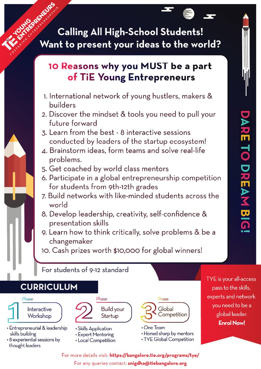 derbifoundati0n's tweet photo. TIEBangalore, in partnership with #DERBIFoundation, is organizing an entrepreneurship program for high school students. The program aims to develop entrepreneurship skills and innovative thinking in young minds.

@TiEBangalore https://t.co/q3BxCZ22wJ