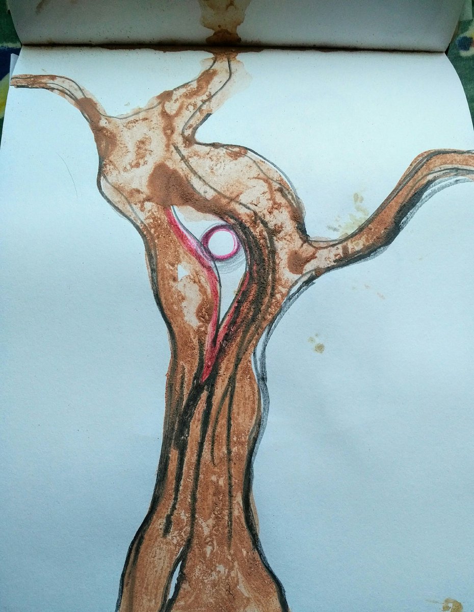 memorypalace's tweet photo. 'Recycled Portraits' clay paint 'en plein air' and .bramble ink after the artist Odilon Redon seeing the magic of the all seeing eye #Cyclops #ingenuityPortrait #CreateToConnect #64millonartists #makingink #nature #materialthinking https://t.co/7tH9i2k4Zy