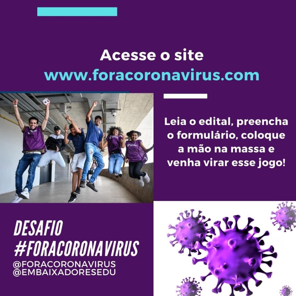 Polyane6's tweet photo. Já pensou em usar a criatividade para conscientizar as pessoas sobre a prevenção do coronavírus e concorrer à prêmios: iPhone 11,bolsa de ensino superior e bolsas de cursos.Toda essa oportunidade é para aluno de escola pública de qualquer lugar do Brasil
#desafioforacoronavirus https://t.co/fVz7lYmCjD