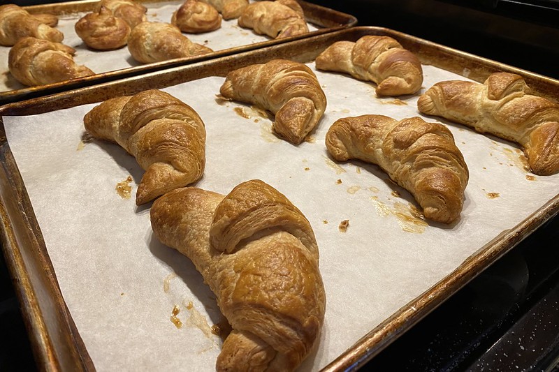 fresh-baked croissants