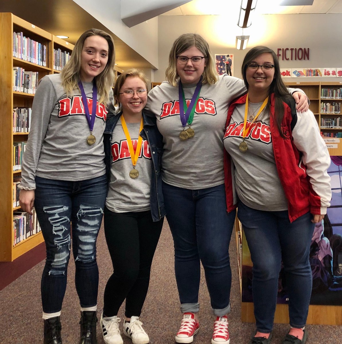 LibraryDawg's tweet photo. The LCHS Scarlack yearbook remembers the Class of 2020 academic team.  Carly Kirk was set to go to state competition in language arts but it was cancelled. https://t.co/pEJHaf3tYt
