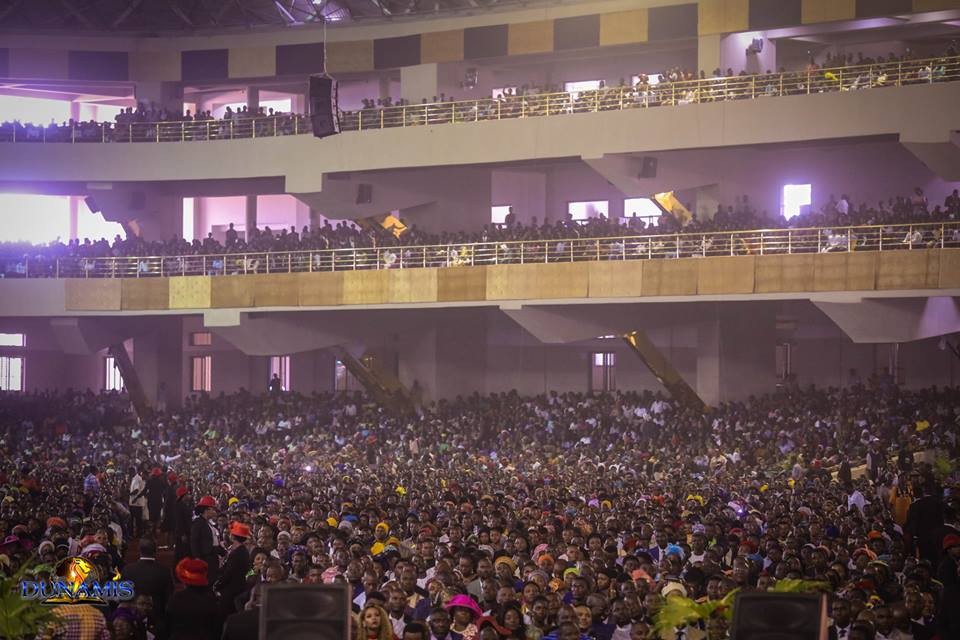 Salvation Ministries' Hand of God Cathedral in Port Harcourt, Rivers State, Nigeria is the world's biggest church auditorium with a capacity of 120,000 people.Dunamis International's Glory Sanctuary Dome in Abuja is the world's 2nd biggest with a capacity of 100,000 people.