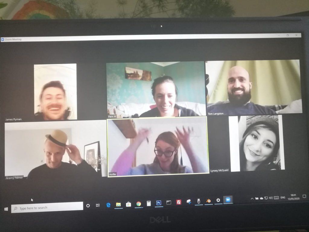 Larking around in hats (both real and improvised) #comedychats #larking #zoommeeting #lols #lockdownuk