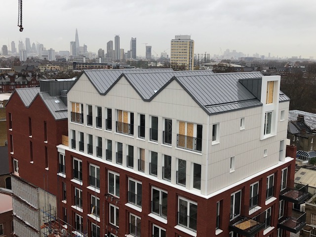 All Metal Roofing completed this high end residential development for Mount Anvil in SW London.
3500m2 of VM Quartz zinc standing seam roofing and cladding including full substrate and design. <a href="/VMZINCUK/">VMZINC</a> 
#AMR #Roofing #VMzinc #MetalRoofing #Construction