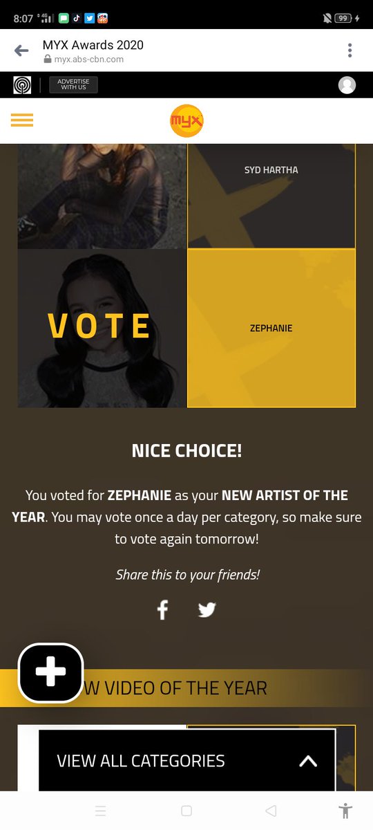 zphndr's tweet photo. ✔️lets VOTE in! 📢📢‼️‼️‼️

ZEPHANIE is nominated as NEW ARTIST OF THE YEAR (2020) on @MYXphilippines 
@zephanieodhene 

this is our time to express our Love for her.
1 vote per 1 kapamilya account per day! 

link: 
https://t.co/3spC74N2J9 https://t.co/Jcbn2nFWgK