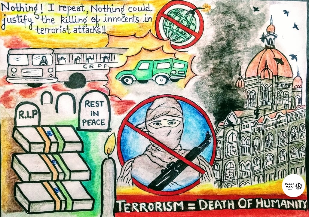 AayToh's tweet photo. Neither religion nor political agenda . And for that matter there's no agenda that could rationalize this mass killing . It's a heinous crime against humanity!!! Spread peace • Stop terrorism
#teampmr #sketchteam #kajaltyagi #peacemuscick #AntiTerrorismDay #Patriots #IndianArmy https://t.co/ftEikjWPhs