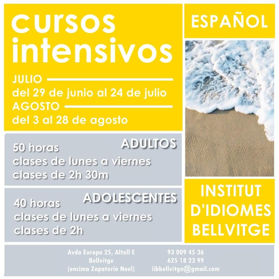 iibbellvitge's tweet photo. - CURSOS INTENSIVOS DE VERANO - CATALÁN y ESPAÑOL  (dos modalidades a escoger:  presencial u online!!)

#iibbellvitge #bellvitge #institut #idiomes #LHospitalet #estiu2020 #cursosintensivos  #catalan #español #ApoyaALasPequeñasEmpresas https://t.co/L37OTf4JKe