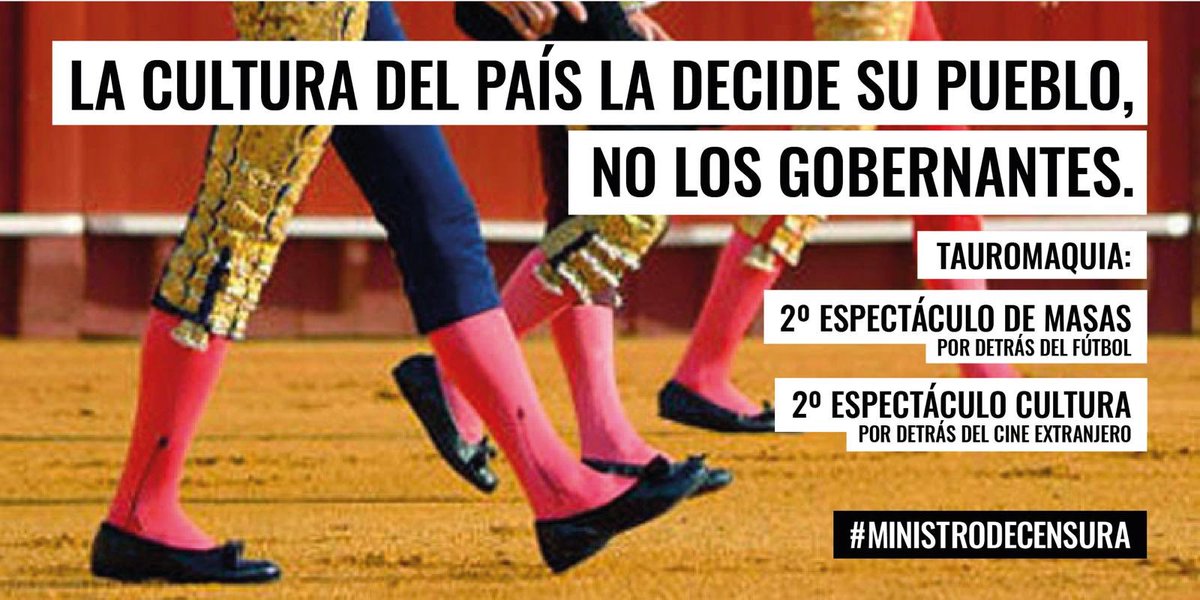¡Basta de discriminación, #MinistrodeCensura !

La cultura de un país la decide su pueblo, no los gobernantes.

⏰ Es la hora de que recibamos un trato acorde con nuestra importancia

<a href="/jmrdezuribes/">José Manuel Rodríguez Uribes</a> <a href="/culturagob/">Ministerio de Cultura</a>