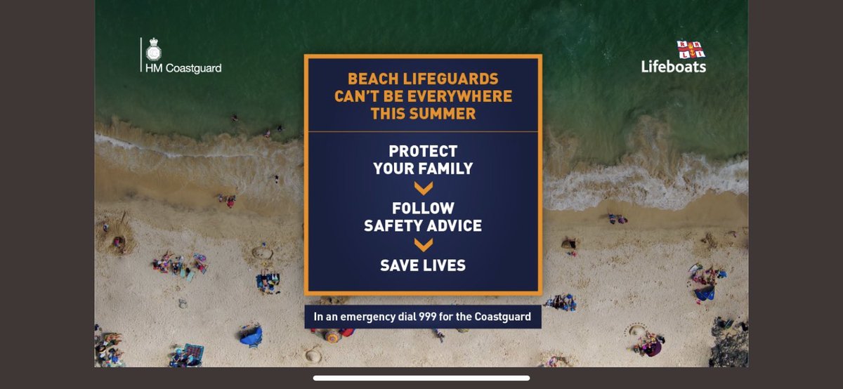 The @RNLI lifeguards can't be everywhere this summer. If you're heading to the coast, #BeBeachSafe: check the weather and tides, keep an eye on your family and don't use inflatables. 

In an emergency call 999 for the Coastguard. Find safety advice at ⬇️
rnli.org/pages/beach202…