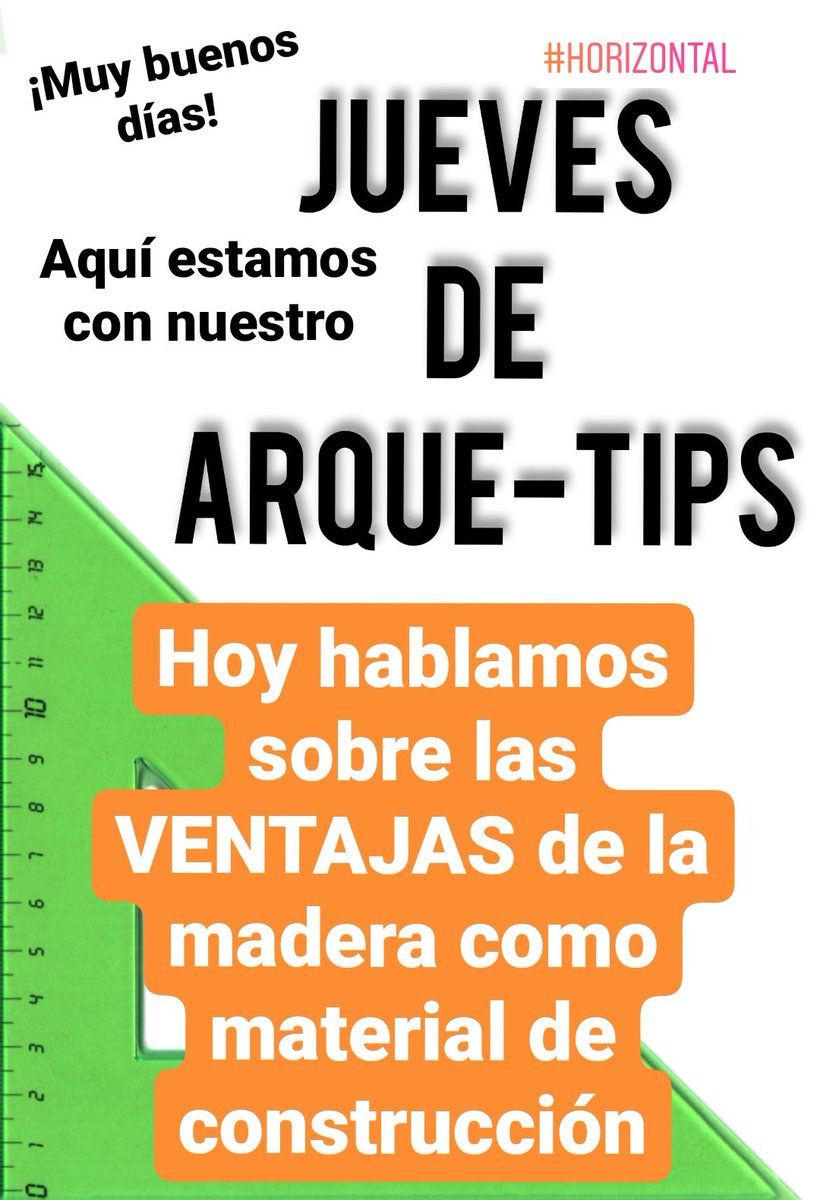 ¡Feliz jueves!
¡Ya podéis consultar nuestros #ArqueTips en Facebook e Instagram!⬇️
Hoy hablamos sobre las VENTAJAS de la madera como material de construcción ⬇️⬇️
instagram.com/stories/horizo…
¡Esperamos que os guste!
#horizontal #a2 #arquitectos #JuevesDeArquitectura