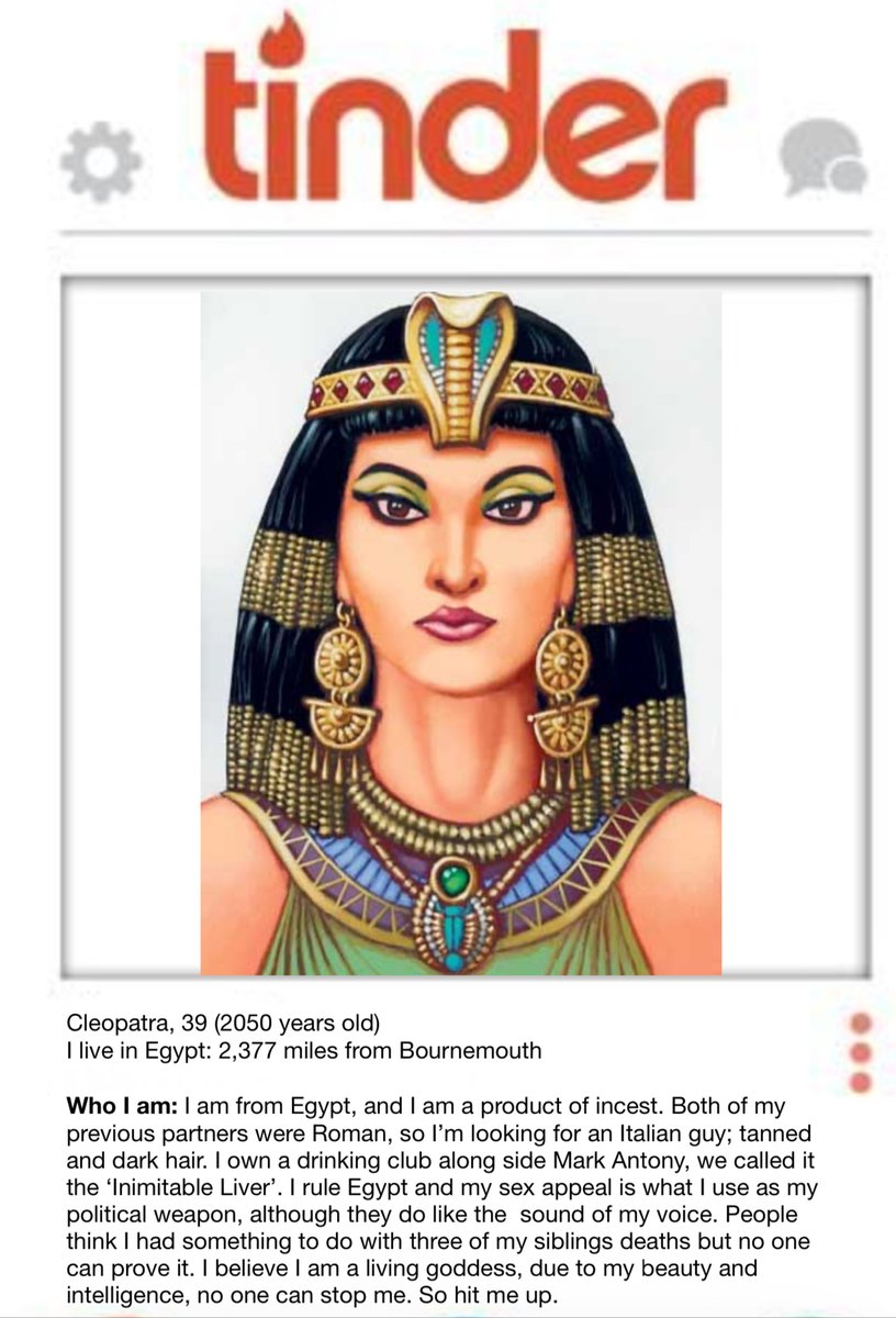 THSch_Classics's tweet photo. Well done Miss Larman’s U4 Latin with their Classics tech ....Cleopatra’s tinder, Helen of Troy’s website, Hydna’s Twitter and blogs by Hypatia and Sappho, wonderful work, Euge! @TalbotHeathSch https://t.co/6ga62sUTac