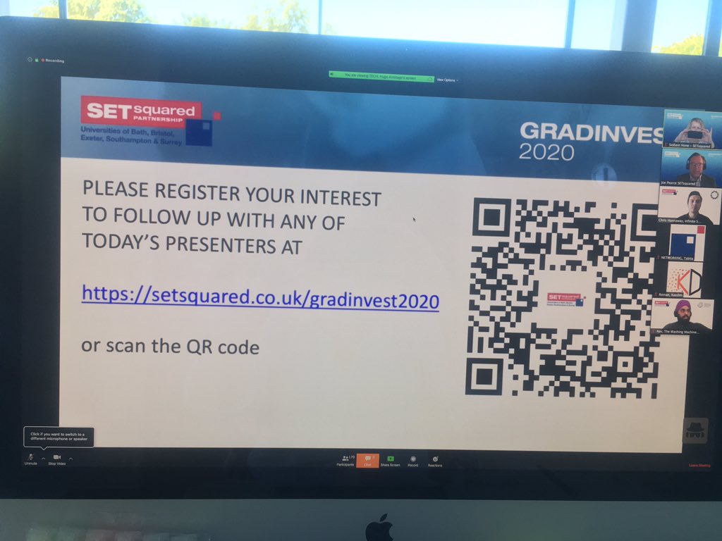 siobain's tweet photo. Want to connect with any of our amazing graduate startups from today’s #GradInvest2020? @setsquared https://t.co/5BK35RDP8R