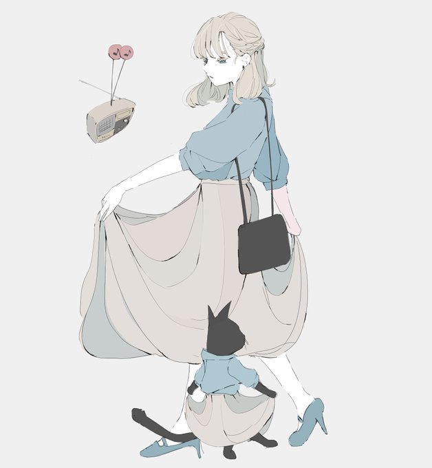 猫と踊る女の子 イラスト紹介 ノーコピーライトガール