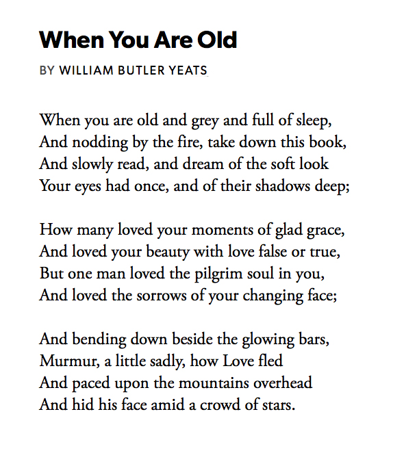 202 When You Are Old by W B Yeats, read by  @beatieedney  https://soundcloud.com/user-115260978/202-when-you-are-old-by-w-b-yeats-read-by-beatie-edney  #PandemicPoems