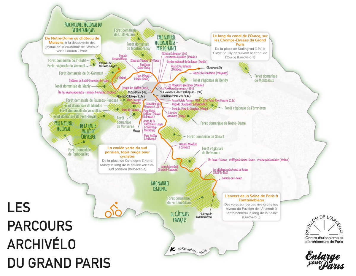 [Archivélo] <a href="/PavillonArsenal/">PAVILLON ARSENAL</a> x <a href="/EYParis/">Enlarge your Paris</a> vous proposent 4 promenades à vélo pour redécouvrir les paysages de la métropole. Enfourchez vos vélos et partez explorer le Grand Paris et son patrimoine !🚲
bit.ly/3gbEXXp