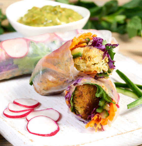 Take a nod to Vietnamese street food with these light Falafel rolls. You can make these ahead for your lunchbox, or prepare fresh on those warmer evenings.