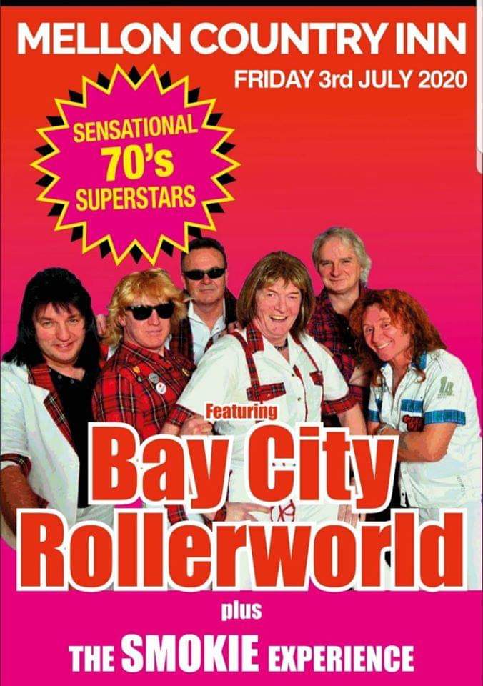 With regret we announce the cancellation of our upcoming Bay City Rollerworld Tribute due to Covid-19. Refunds will be issued upon our return to all those who had pre-booked their event tickets and packages.

We apologise for any inconvenience caused! #staysafe #teammellon