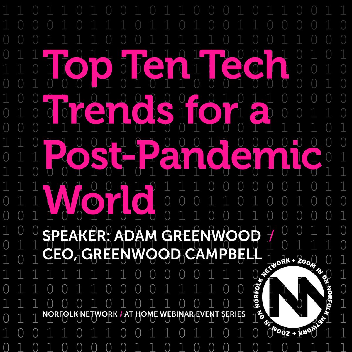 And we are off. Today’s speaker is <a href="/AdamLGreenwood/">Adam Greenwood</a> CEO of <a href="/GC_people/">Greenwood Campbell</a> who look at enhancing people’s lives through tech. 

Please tweet if you’re attending today and we will retweet you! 

#norfolknetwork #share
