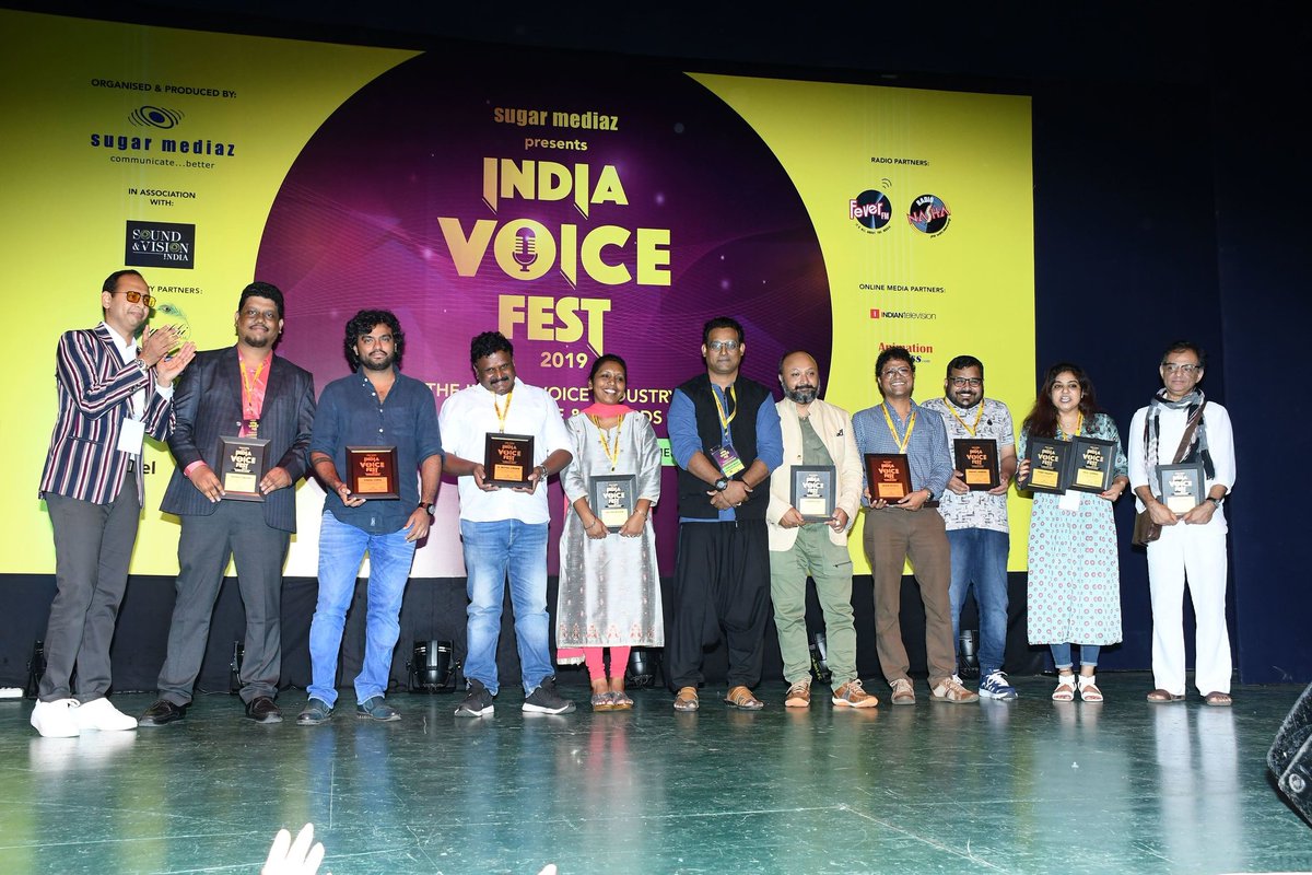 indiavoicefest's tweet photo. The esteemed jury of India Voice Fest AWARDS, the very first individual talent awards for all categories of Voice Acting at India Voice Fest 2019!

#Throwback to the mega celebration of the magical craft of Voice Acting, #IndiaVoiceFest 2019

India Voice Fest 2020.. coming soon! https://t.co/0l4MuKw8Ju