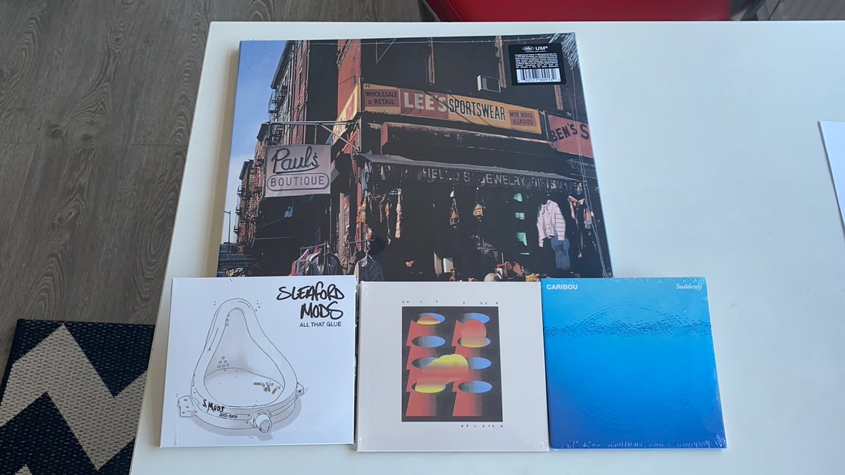 Delivery just arrived from the wonderful chaps at <a href="/MusicsNotDead1/">Music's Not Dead</a> Thanks guys!! Support local record shops #rsd2020 <a href="/sleafordmods/">Sleaford Mods</a> <a href="/beastieboys/">Beastie Boys</a> <a href="/caribouband/">Caribou</a> <a href="/holyfuck/">Holy Fuck</a>