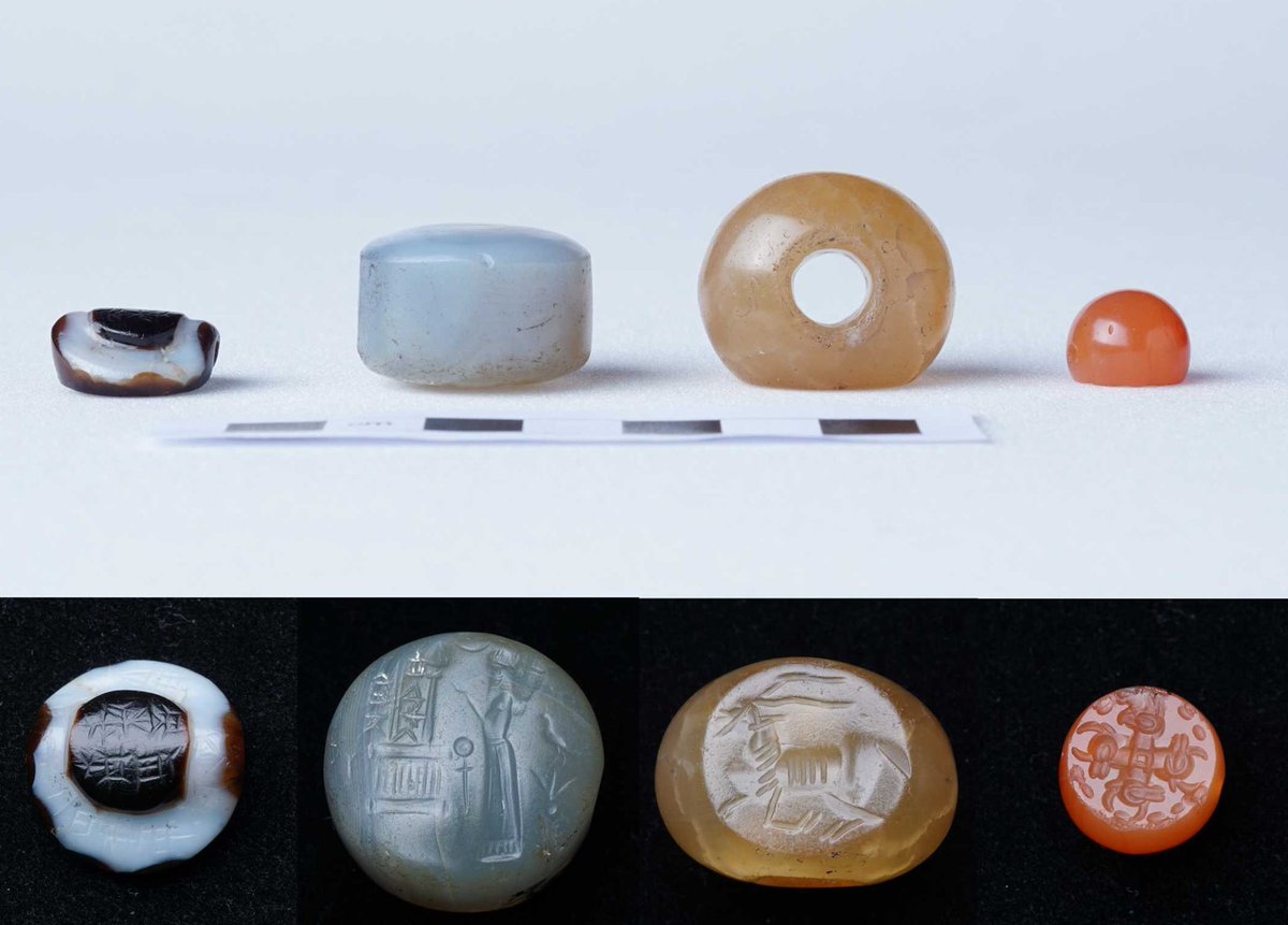 GarstangMuseum's tweet photo. Stamp seals were used in the ancient Near East as a form of signature. They feature varied designs that incorporate motifs such as animals, mythical beasts and divinities.
#neareastern #signedsealeddelivered https://t.co/5lCNJErdr9