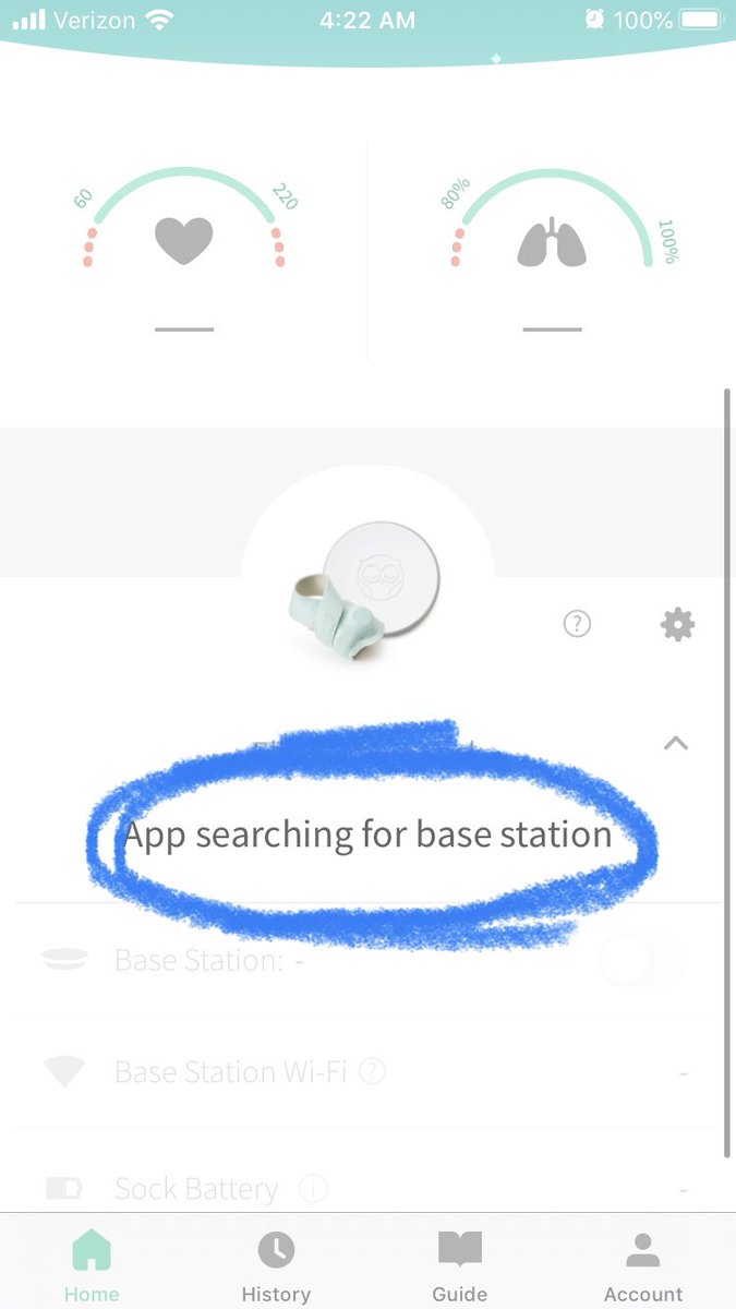 app searching for base station owlet