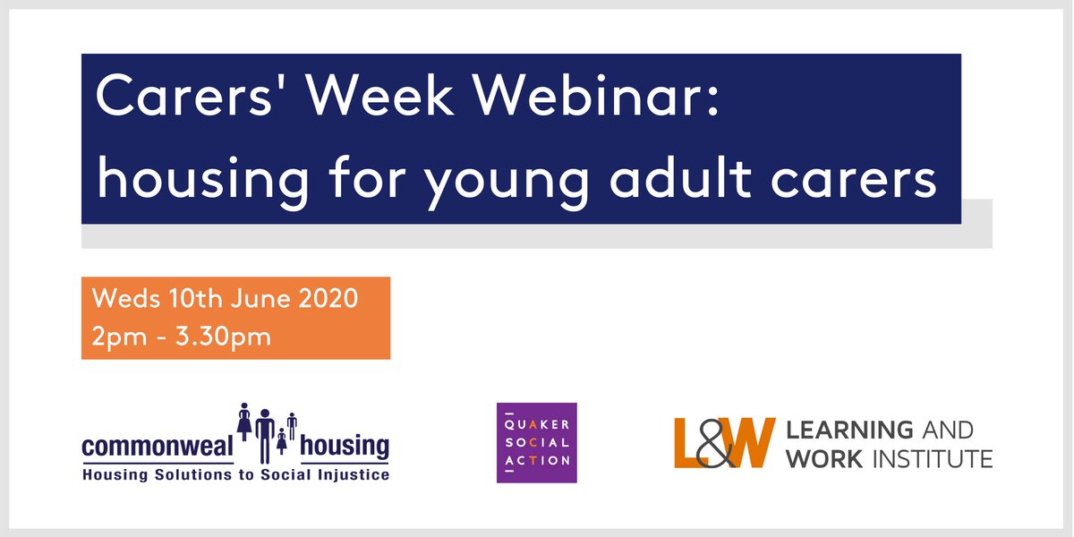 CommonwealCEO's tweet image. A bit late getting to the lockdown webinar virtual comms scene but delighted @ConnieMuttock &amp;amp; my @CommonwealTweet colleagues plus friends @QSA @LearnWorkUK are holding our 1st webinar on the #MoveOnUp project for #YoungAdultCarers for #CarersWeek sign up👉 tinyurl.com/ya9zbq2k