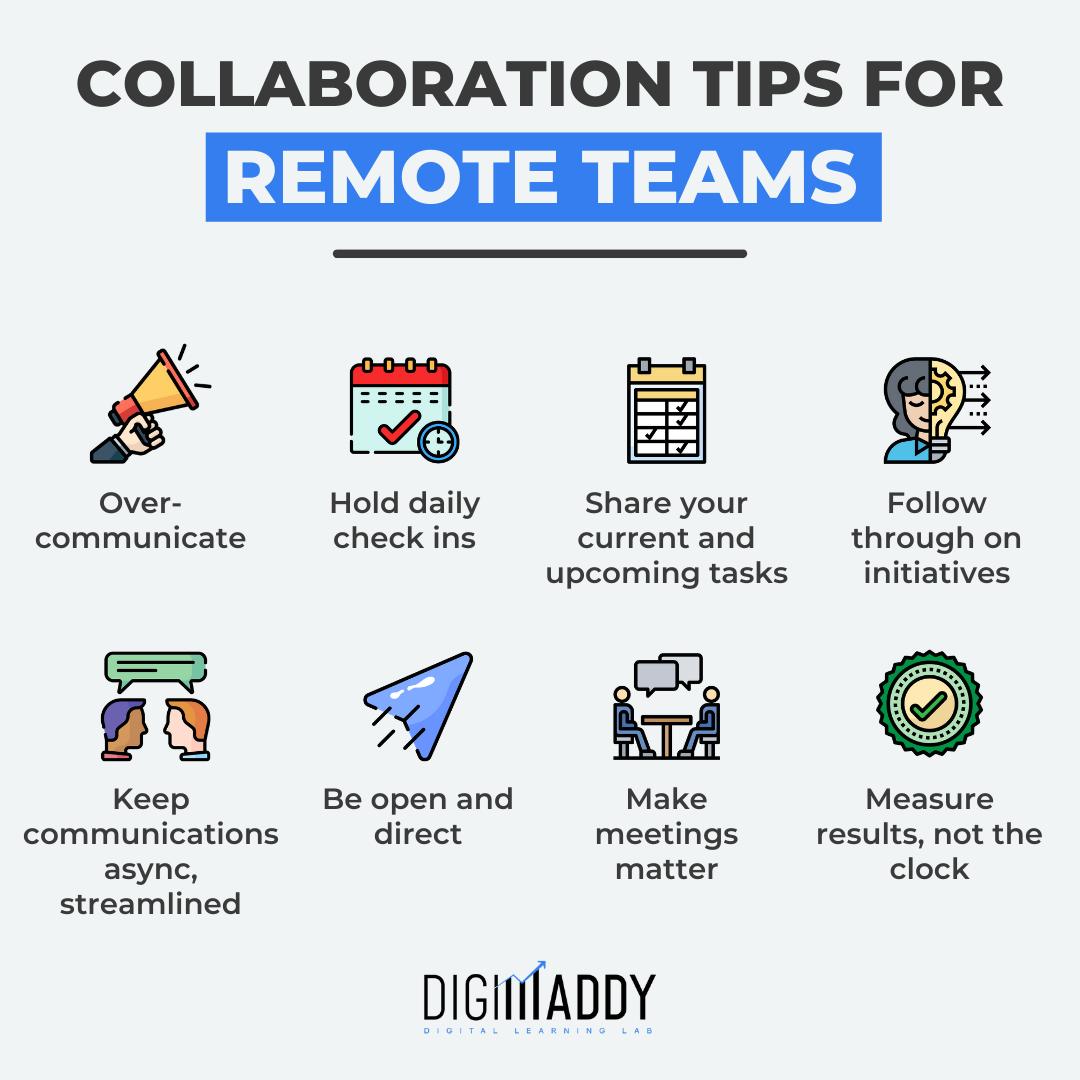 Tips to help you collaborate with your remote teams.

Subscribe to get latest updates 👉 digimaddy.com

#remotetips #productivitytips #workfromhome #remoteteams #learnsomethingneweveryday #digitallearninglab #digimaddy