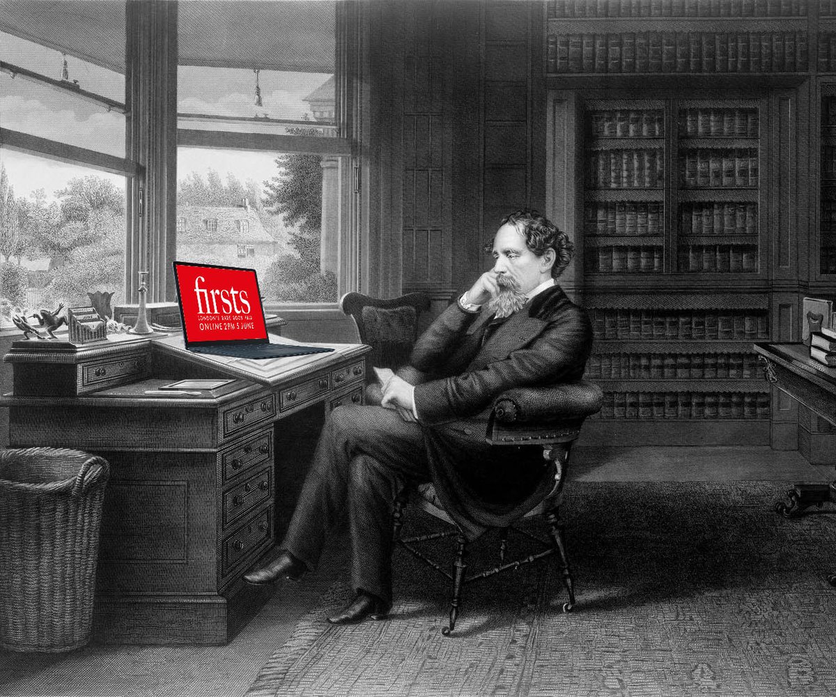 ABARareBooks's tweet photo. Even Dickens is checking out what @ABARareBooks has been planning the past several weeks... #CharlesDickens #FirstsLondon2020 https://t.co/cRWGi9mFQT