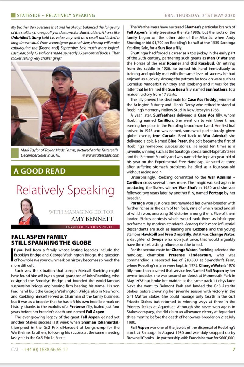MeahLloyd's tweet photo. Today @bloodstocknews column from our very own @jlbloodstock debating the new rule change by the US Jockey club on restricting future stallion books. Great input from industry leaders @craigb1818 @natemccauley @TaylorMadeMark #changingtimes #rule14C #journalist https://t.co/Nn7V0dCNNV
