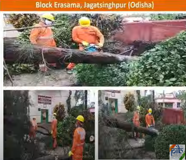 PIB_India's tweet image. Some snapshots of the restoration work being done by NDRF in Odisha, as presented by DG, @NDRFHQ 

#CycloneAmphan #CycloneAmphanUpdate
