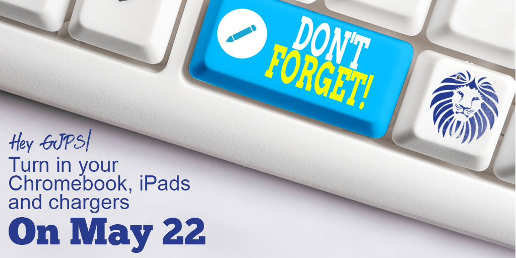 GahannaJeffersn's tweet photo. 🚨💻🚨 REMINDER: Drive up and drop off all student Chromebooks/iPads and chargers at your school on Friday, May 22, 2020. Questions ❓❓❓  Here are all the details: https://t.co/kBJDwfDMaW    #theGJPSway https://t.co/J8p2U3x3cH