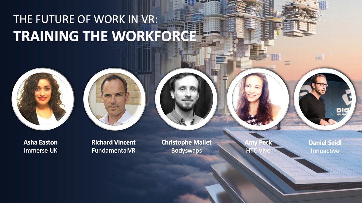 AshaMarie18's tweet photo. We go live in 1 hr for our last event in the @htcvive + @ImmerseUK_ #FutureofWorkinVR series.
I'll be talking with our speakers from HTC, @FundamentalVr, @BODYSWAPS_VR, & @innoactivegmbh about the future of training.
Catch the YouTube livestream here:
https://t.co/0S4O91dPxq https://t.co/rS2p6juW1W