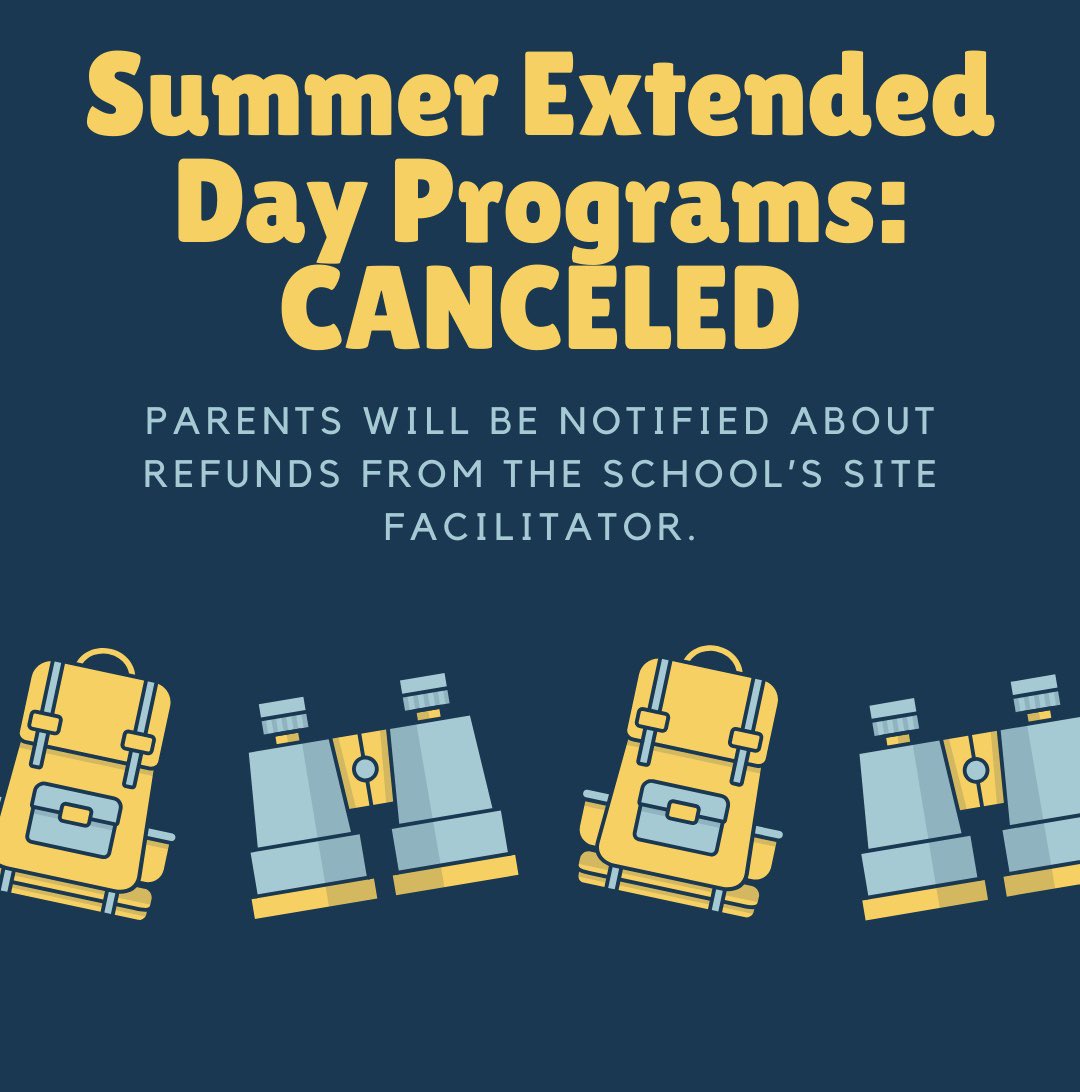 vcsbtbedep's tweet photo. Important Information Regarding: Summer Extended Day Programs. https://t.co/yj6GMwIW82