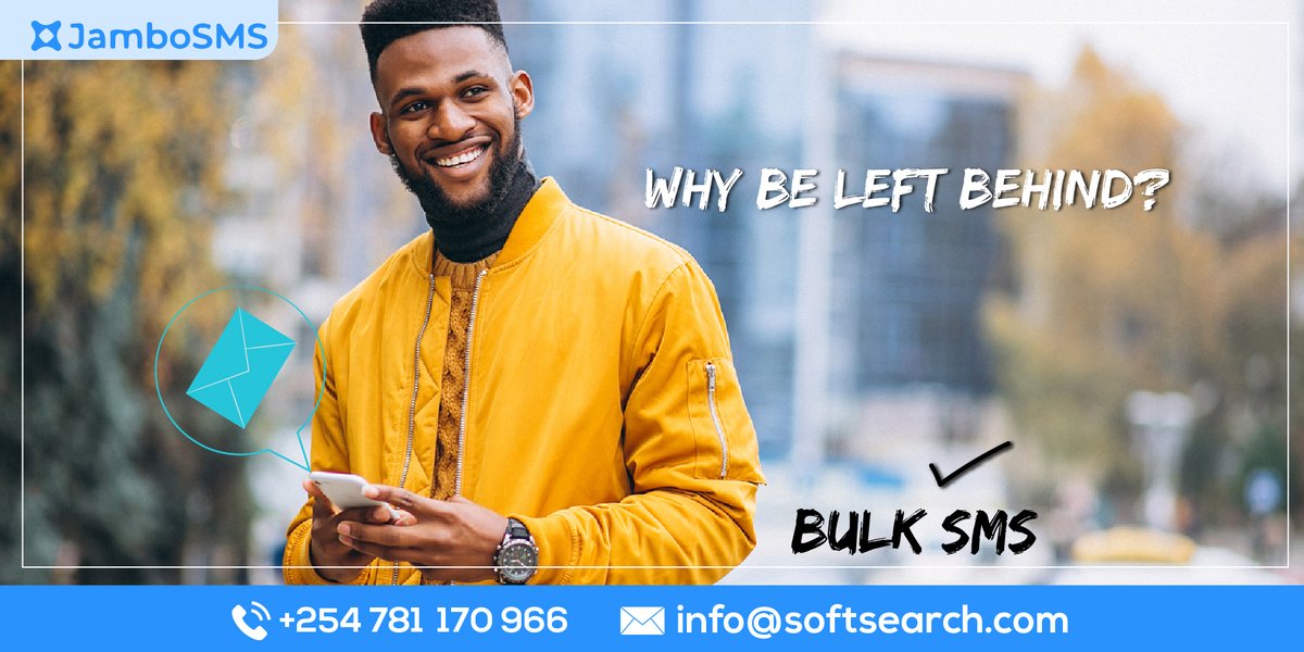 Jambo_sms's tweet photo. With a 209% higher response rate than both phones and emails, SMS marketing is the most effective way of marketing. Why be left behind?
Join Jambo SMS and let us get you a bulk SMS service.
#jambosms #bulksms #bulksmssystem #bulksmssoftware #marketing https://t.co/AfOscVfMwU