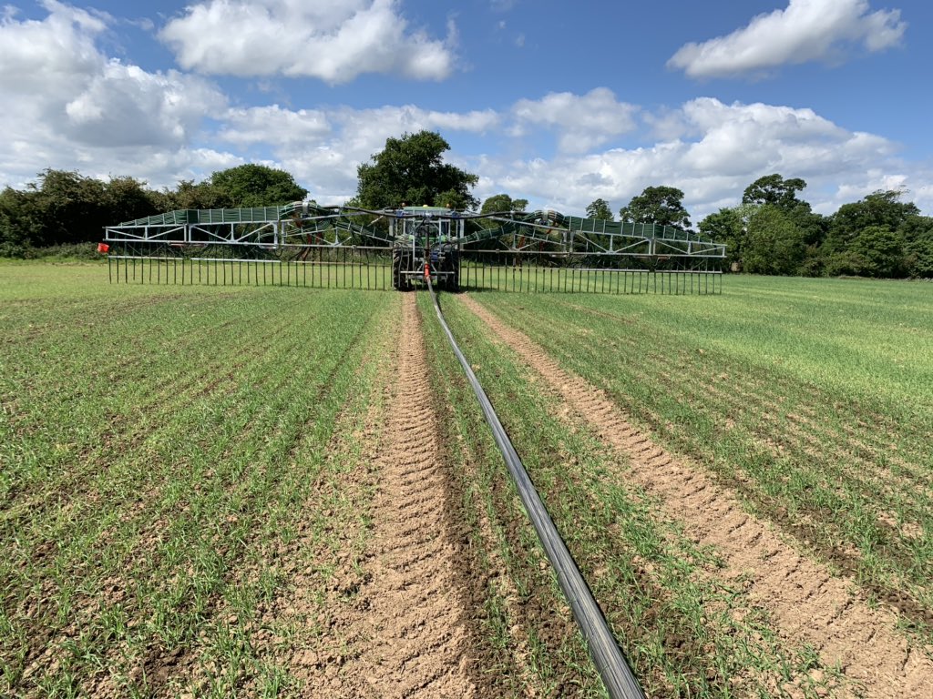 Still signs of horrendous winter &amp; early spring in field of triticale &amp; vetch, did a few runs with the injector then abandoned it can see to the line, up &amp; down like my lockdown haircut. More nutrition going on a treat with the @VogelsangUK backpac #wheretheresmucktheresmoney