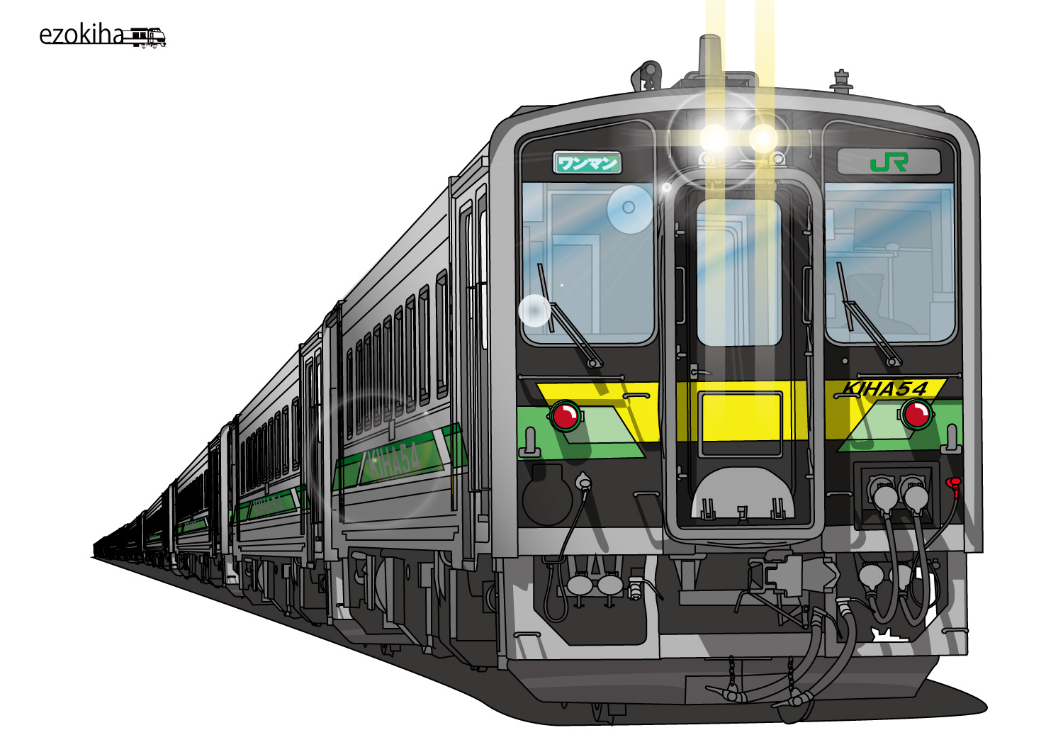 エゾキハ C101土曜日東s 15a H100系気動車が長めに連なっている画像を今日はよく見かけるので 以前描いたh100系 と思い込んでいる国鉄型気動車 も多めに繋げてみました T Co Nwxlyn3ki7 Twitter