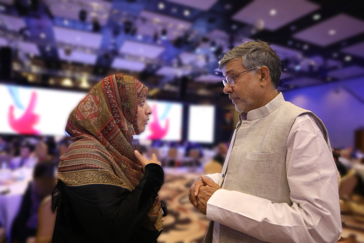 k_satyarthi's tweet photo. My dear sister @TawakkolKarman! You have always been one of the strongest pillars of our joint initiative @WithEveryChild. Thank you for joining the call for giving the most vulnerable children &amp; families their fair share #EveryChildMatters #FairShare4Children https://t.co/USwNs81OBi